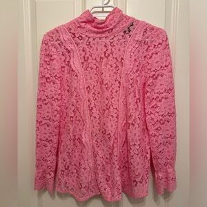 Pink Lace Long Sleeve Top